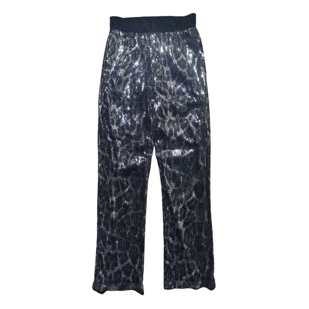 RtA Metallic adjustable sequin trousers